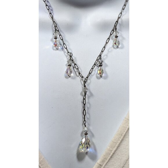 Aurora Borealis Crystal Teardrop Fantasy Necklace - Picture 4 of 5